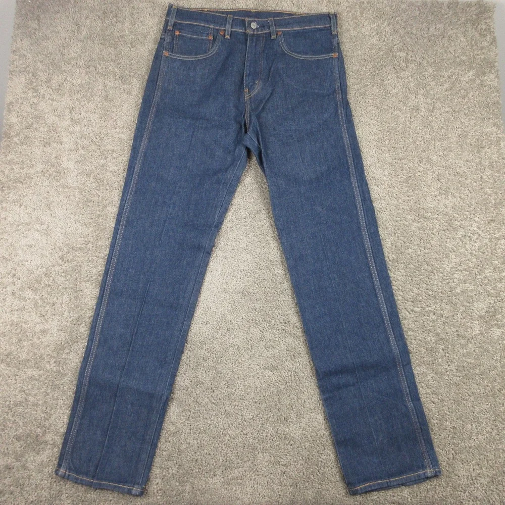 Levis Jeans Mens 33x34 Blue Western Fit Strong Rigid Raw Denim Workwear Pants